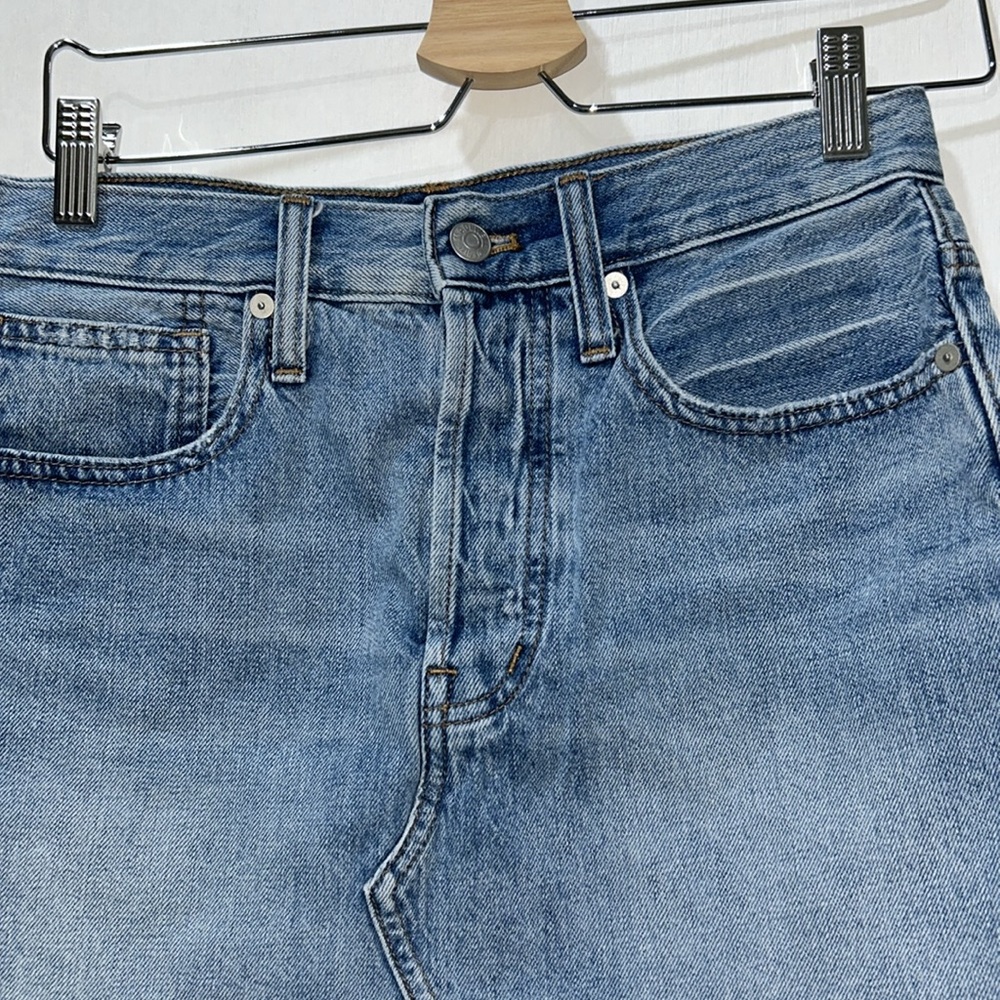 MADEWELL WOMENS BLUE DENIM SKIRT FRAYED HEM Sz 25 - Picture 3 of 10